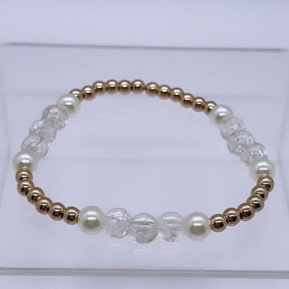 NWT Wool + Pepper Co. Clear Glass Bracelet - Picture 3 of 6